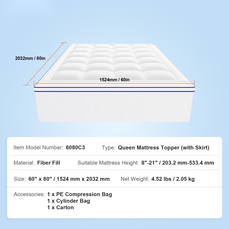 Sijauspatja kuitutäytteinen 25,4 mm 1524x2032 mm irrotettavalla pestävällä päällisellä