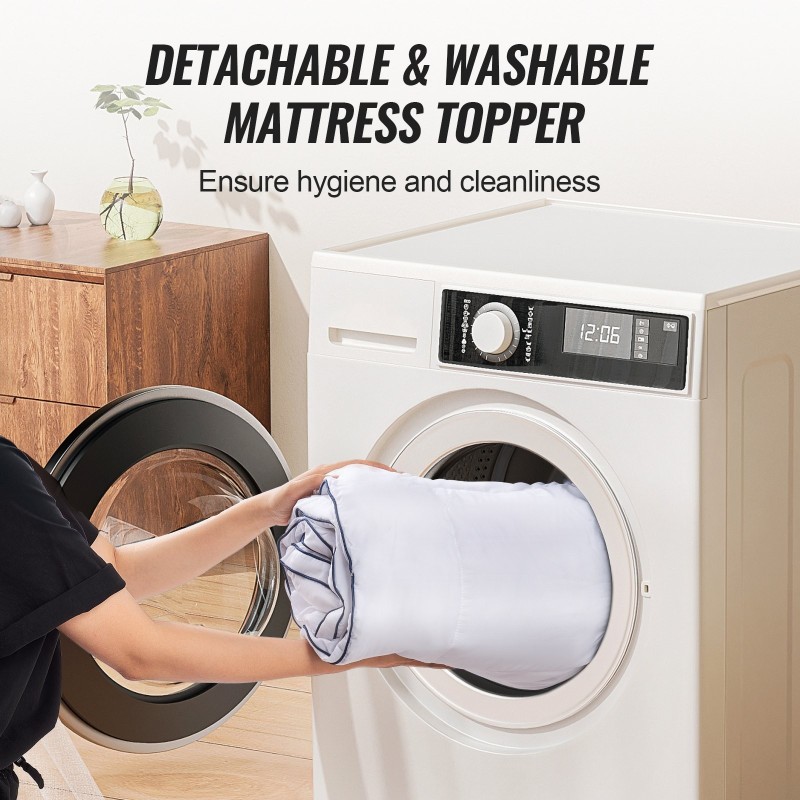 Muistivaahto- ja kuitutäytteinen sijauspatja 1930×2032 millimetriä 101,6 millimetriä paksu