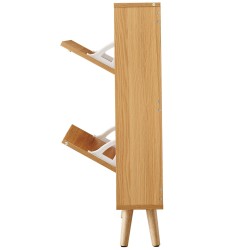 Kenkäkaappi kahdella alas kääntyvällä laatikolla rottinkimaisilla ovilla kompaktiin eteiseen