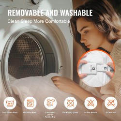 Sähkökäyttöinen lämpöpatja 195 x 165 cm 4 lämpötilaa ajastin harjattu kangas