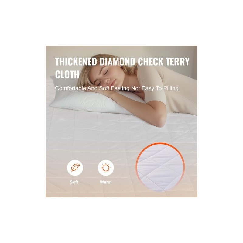 Sähkölämmitteinen patjansuoja harjattu kangas 150 x 160 cm neljä lämpötilaa ajastin