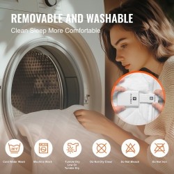 Sähkölämmitteinen patjansuoja harjattu kangas 150 x 160 cm neljä lämpötilaa ajastin