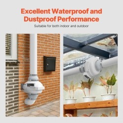 Radonpoistopuhaltimen asennussarja ABS-runko 148–114 mm, 380 CFM, 2 liitintä