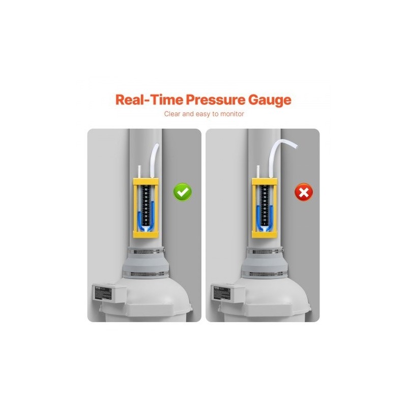 Radonpoistopuhaltimen asennussarja ABS-runko 148–114 mm, 380 CFM, 2 liitintä