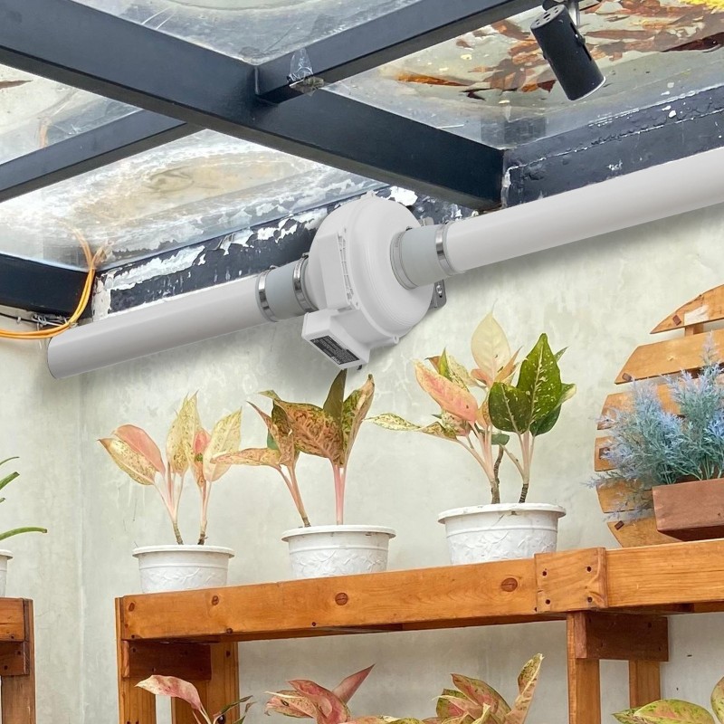 Radonpoistopuhallinpaketti ABS-kuorinen 260 CFM ilmavirta 98–89 mm 2 kytkintä mukana