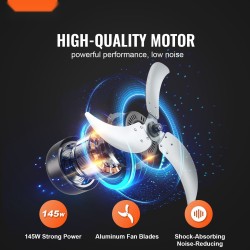 24-tuumainen teollisuuspuhallin alumiinilavoilla voimakas ilmavirta kolme nopeusasetusta 360 asteen kallistus