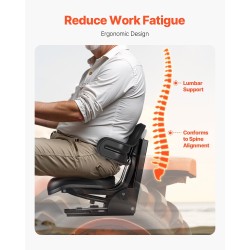 Jousitettu trukin ja traktorin istuin PVC-pinta kolmiasentoinen selkänoja 150 mm liukusäätö