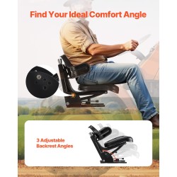 Jousitettu trukin ja traktorin istuin PVC-pinta kolmiasentoinen selkänoja 150 mm liukusäätö