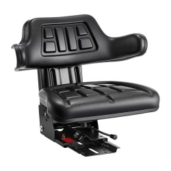 Jousitettu trukin ja traktorin istuin PVC-pinta kolmiasentoinen selkänoja 150 mm liukusäätö