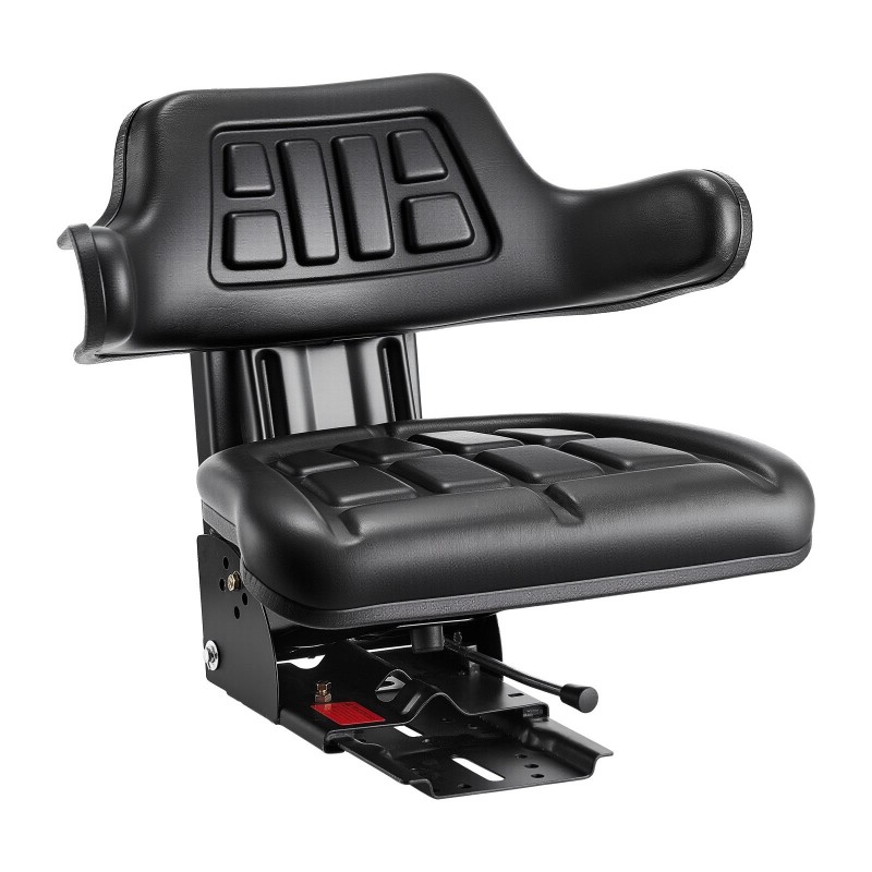 Jousitettu trukin ja traktorin istuin PVC-pinta kolmiasentoinen selkänoja 150 mm liukusäätö
