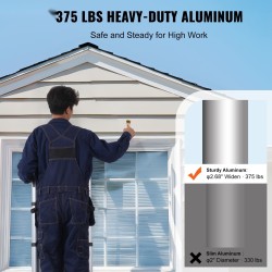 Teleskooppitikas alumiiniseos 3,8 m säädettävä A tai suoraksi avattava 170 kg kantokyky