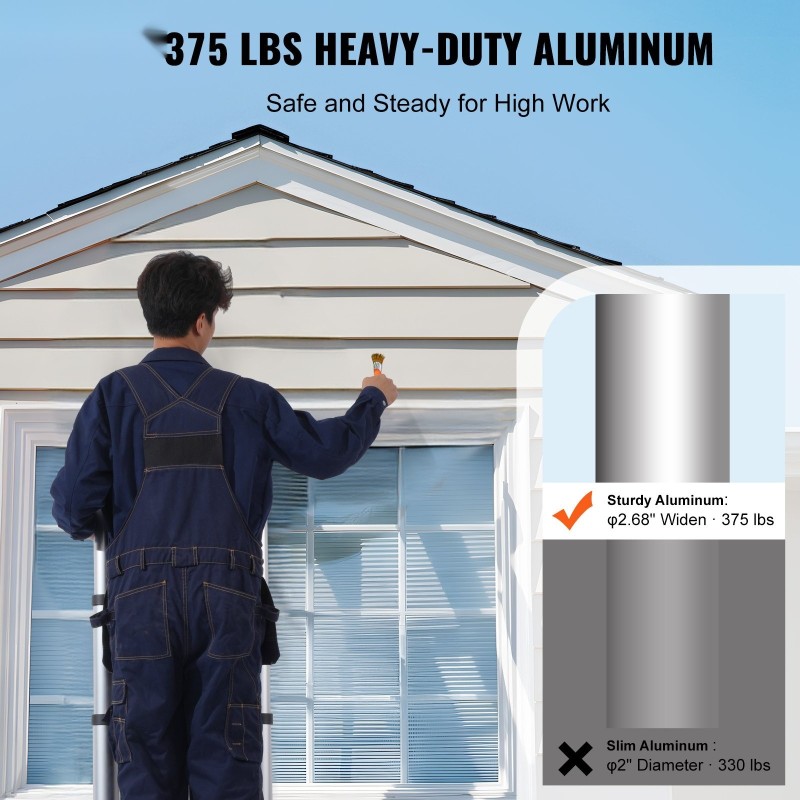 Teleskooppitikas alumiiniseos 3,8 m säädettävä A tai suoraksi avattava 170 kg kantokyky