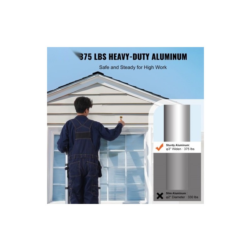 Teleskooppitikas alumiininen 5 m 170 kg kantavuus A-mallinen ja suoraksi jatkettava