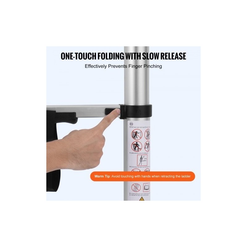 Teleskooppitikas alumiininen 5 m 170 kg kantavuus A-mallinen ja suoraksi jatkettava