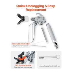 Maalauspistooli ilmattomalla tekniikalla korkeapaine 3600 psi 517 suutin hiiliteräs ja alumiiniseos