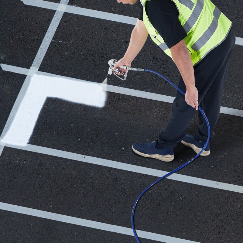 Airless maalausletku 15,2 m 1/4 tuuman liitinkierre 4350 PSI monikerroksinen teräslankapunos