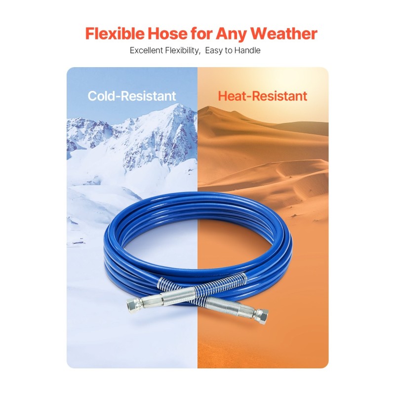 Ilmaton maalausletku maaliruiskulle 7,62 m 12 mm teräslankapunottu korkeapaineinen