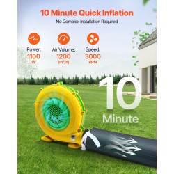 Ilmatäytteinen juhlateltta 210D Oxford-kangas 8x6x4 m 1100W 2 ikkunaa