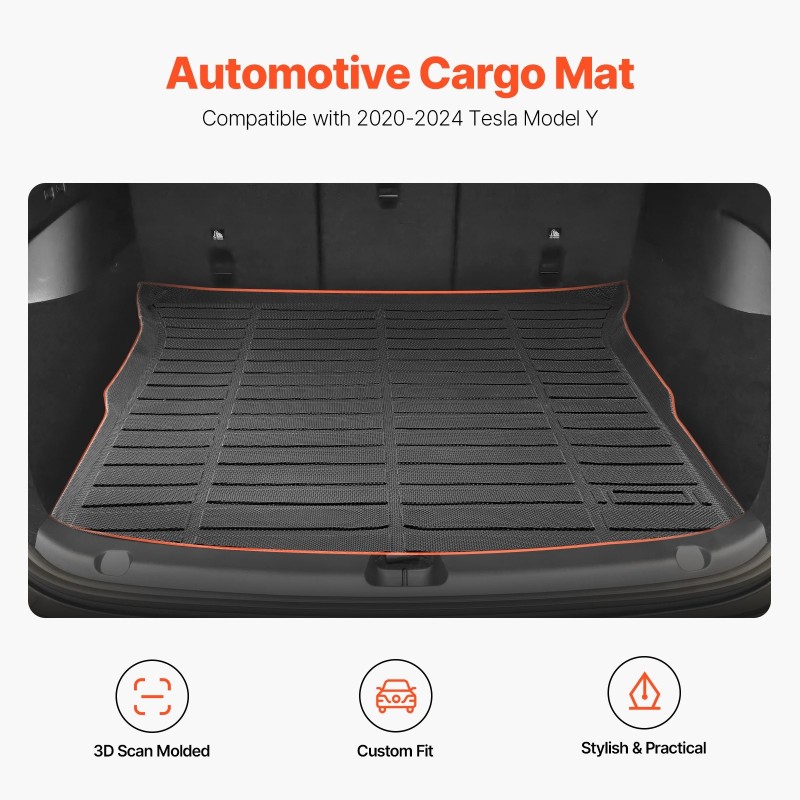 Tavaratilan matto TPE musta Tesla Model Y 2020–2024 1 kpl