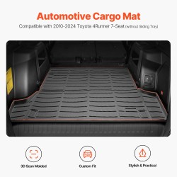 Tavaratilan matto TPE musta Toyota 4Runner 7-paikkainen 2011-2024 ilman liukutasoa