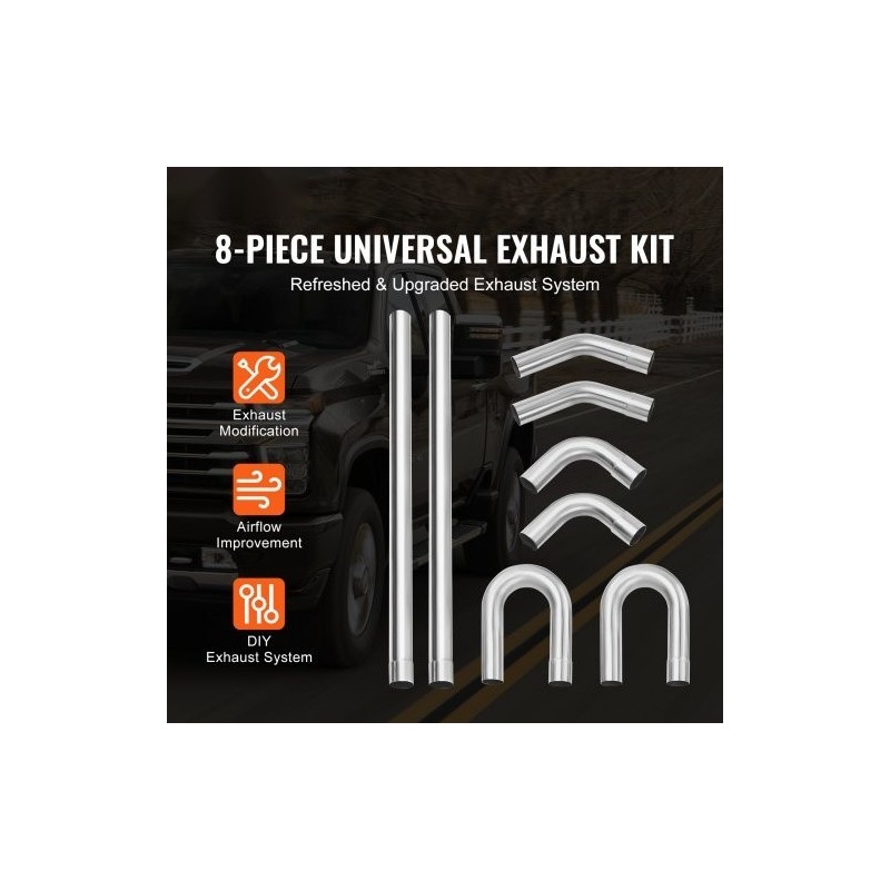 Pakoputkisetti 8-osainen yleismallinen galvanoitua vähähiilistä terästä liukuliitoksilla suurihalkaisijaiset putket