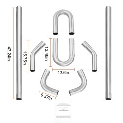 Pakoputkisarja sinkitty teräs 8-osainen yleismallinen suurihalkaisijainen liukuvilla liitoksilla