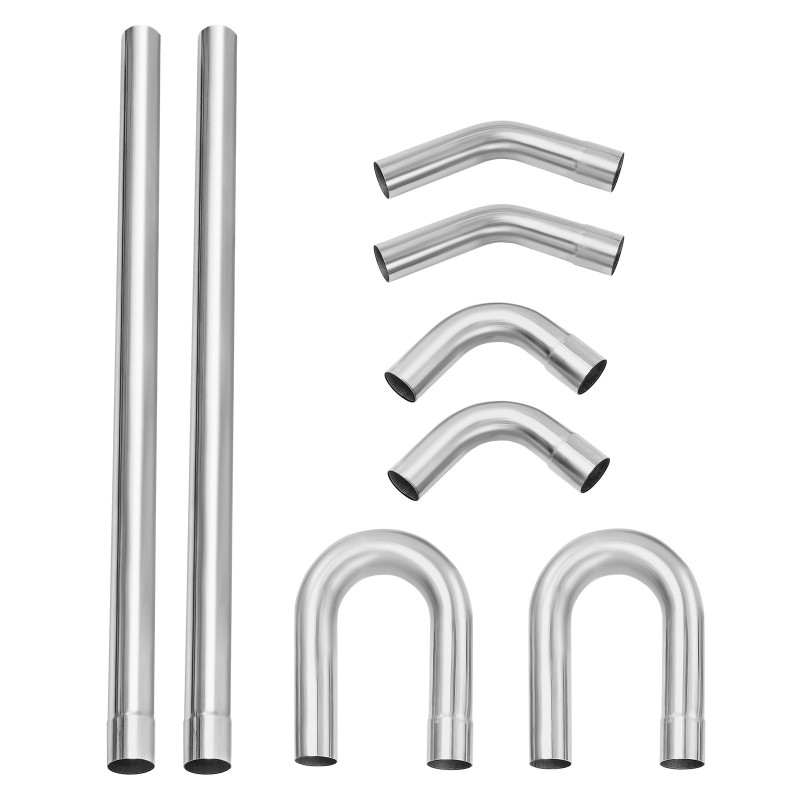 Pakoputkisarja 8 osaa sinkitty teräs 63,5 mm autoihin liukuliitoksilla