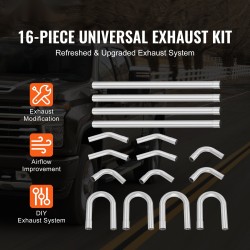 Pakoputkisarja 16-osainen korroosionkestävä sinkitty teräs suurihalkaisijaiset putket liukuvilla liitoksilla