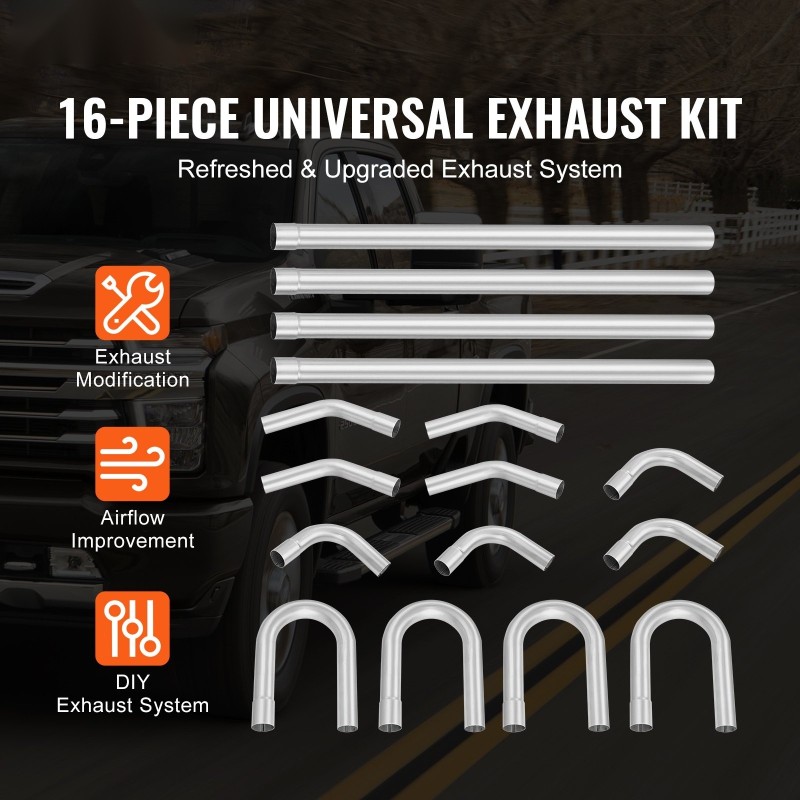 Pakoputkisarja 16 osaa galvanoitua teräsputkea 63,5 mm liukusovitteilla
