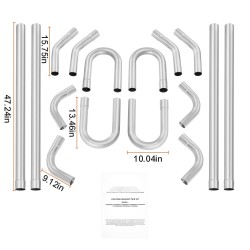 Pakoputkisarja 16 osaa galvanoitua teräsputkea 63,5 mm liukusovitteilla