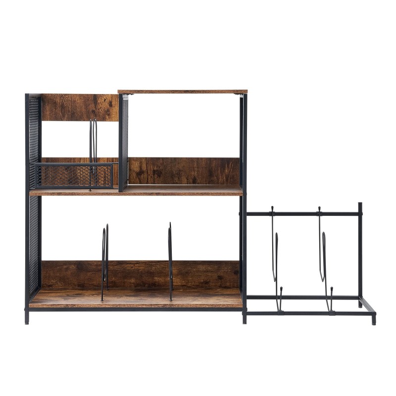 Levysoitintaso kolmitasoinen teräsrungolla kolmesataa vinyylilevyä kahden kitaran teline