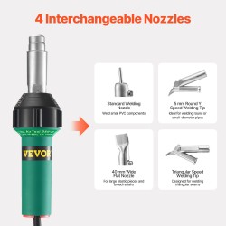 Muovihitsain 1600W lämpöalue 50–600 °C PP PE PVC