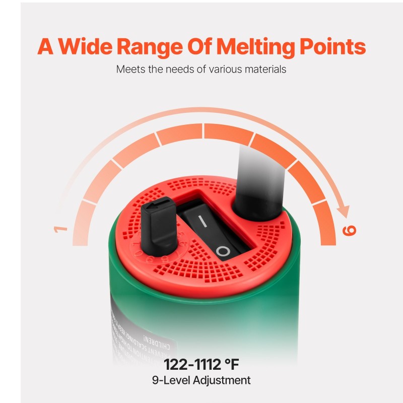 Muovihitsain 1600W lämpöalue 50–600 °C PP PE PVC