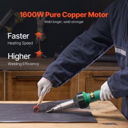 Kuumailmamuovihitsain 1600W PP PE PVC-levyille 9-portainen lämpötilansäätö 7 lisävarustetta