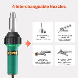 Kuumailmamuovihitsain 1600W 50–600°C säädettävä 9-portainen 4 suutinta PP PE PVC