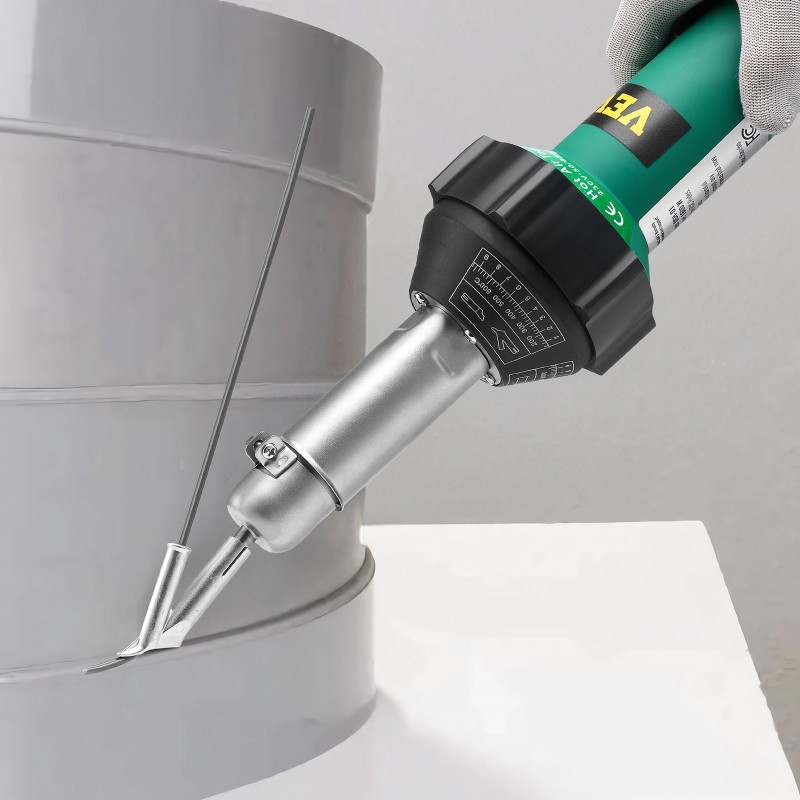 Kuumailmamuovihitsain 1600W 50–600°C säädettävä 9-portainen 4 suutinta PP PE PVC