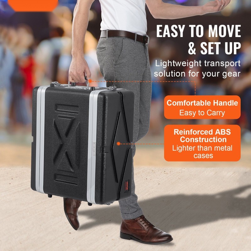 Räkkikotelo 4U ABS-muovi 317,5 mm syvyys kantokahvalla