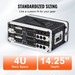 Räkkikotelo 4U ABS-muovi 317,5 mm syvyys kantokahvalla
