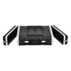 2U räkkikotelo ABS muovinen 19 tuuman laitteille 489 mm syvä