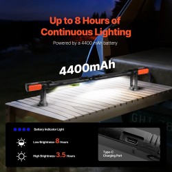 Konepellin LED-työvalo kaksiosainen magneettikiinnitys 1450 lm ladattava 4400 mAh akku