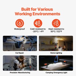 Konepellin LED-työvalo kaksiosainen magneettikiinnitys 1450 lm ladattava 4400 mAh akku