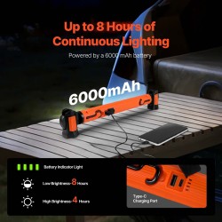 LED-työvalo ladattava magneettinen konepelliin 1250 lm 6000 mAh 509 mm
