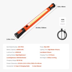 LED-työvalo ladattava magneettinen konepelliin 1250 lm 6000 mAh 509 mm