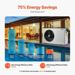 Allaslämpöpumppu hiiliteräsrakenne sopii 30–60 m³ lämmitys ja jäähdytys 3,22–15,25 kW