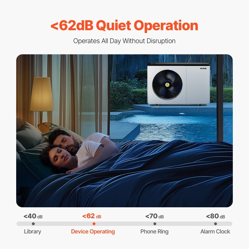 Allaslämpöpumppu hiiliteräsrakenne sopii 30–60 m³ lämmitys ja jäähdytys 3,22–15,25 kW