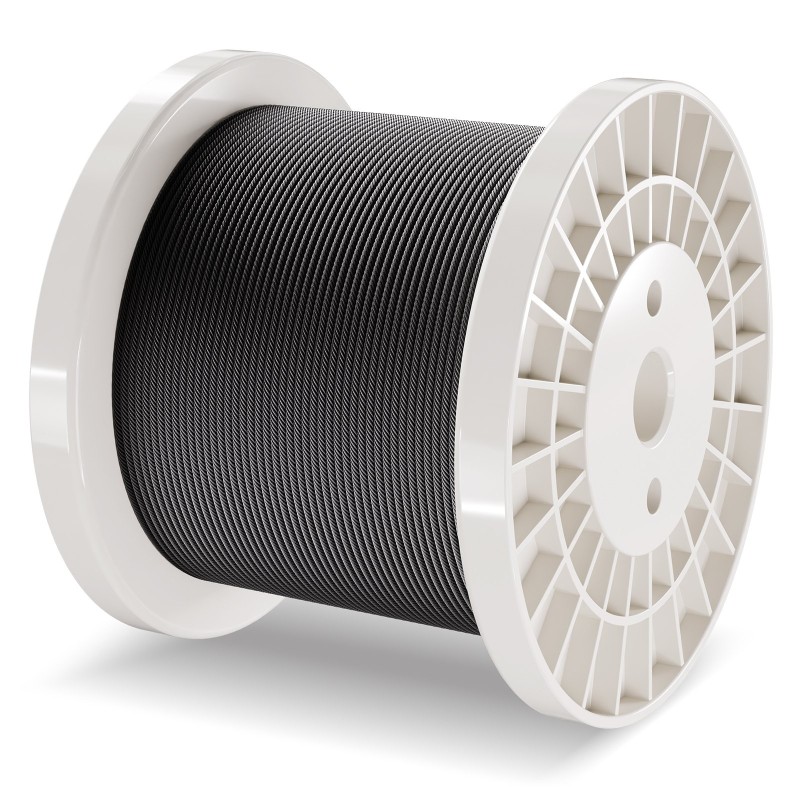 316-ruostumaton teräsvaijeri 3,18mm 152,4m 7x7-säikeet ulkokäyttöön sisältää leikkurin ja käsineet