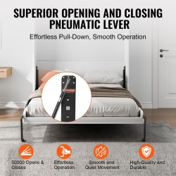 Seinäsängyn pystysuuntainen nostomekanismi ja runkosarja patjalle 203x152 cm kaasujousilla