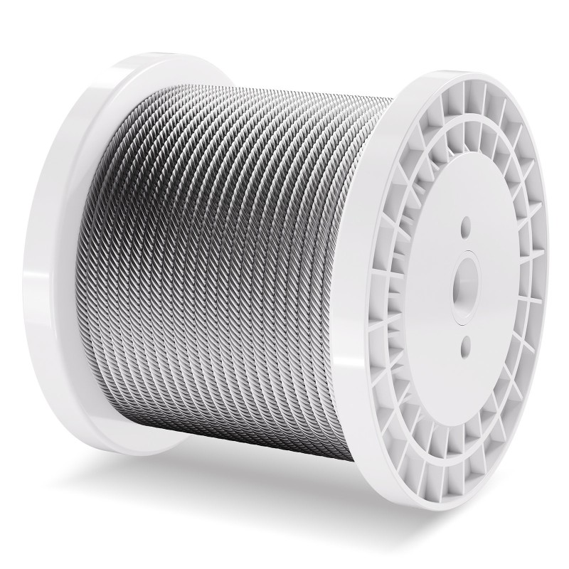 Sinkitty hiiliteräsvaijeri 6,35 mm 76,2 m murtolujuus 31,1 kN käsineillä ulkokäyttöön