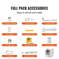 Teräsvaijeri 304-ruostumaton muovipinnoitettu 3,18 mm 30,5 m 7x7 59 tarviketta