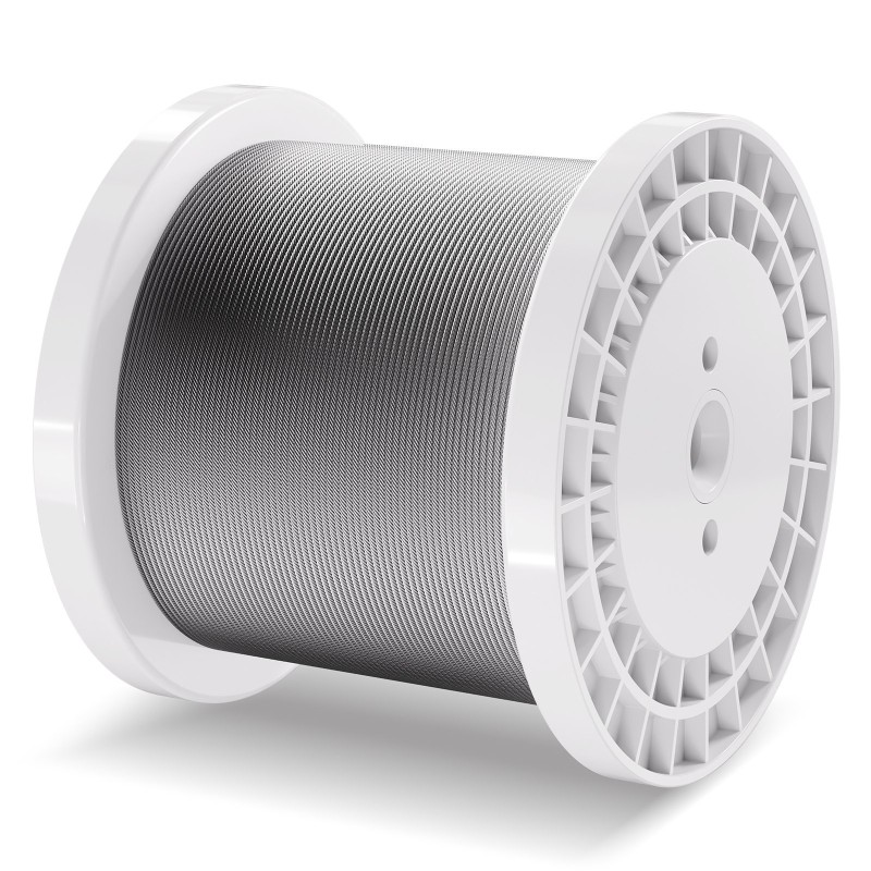 316 ruostumaton teräsvaijeri 3,18 mm 305 m 7x7 sisältää leikkurin ja käsineet